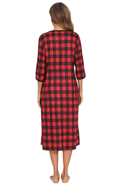 Round Neck Three-Quarter Sleeve Midi Night Dress – product image 27