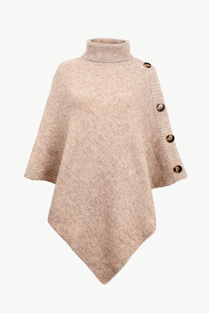 Turtleneck Buttoned Poncho – product image 20