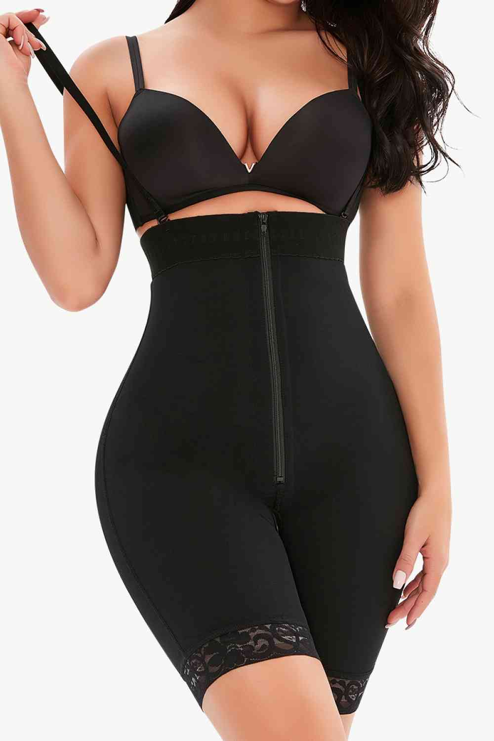 Full Size Lace Detail Zip-Up Under-Bust Shaping Bodysuit – product image 1