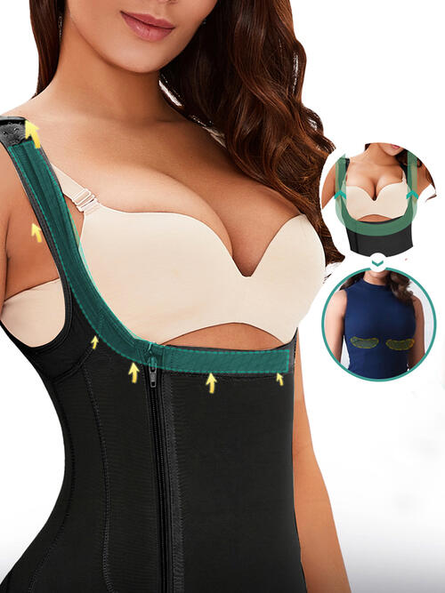 Full Size Side Zip Up Wide Strap Shapewear – product image 4