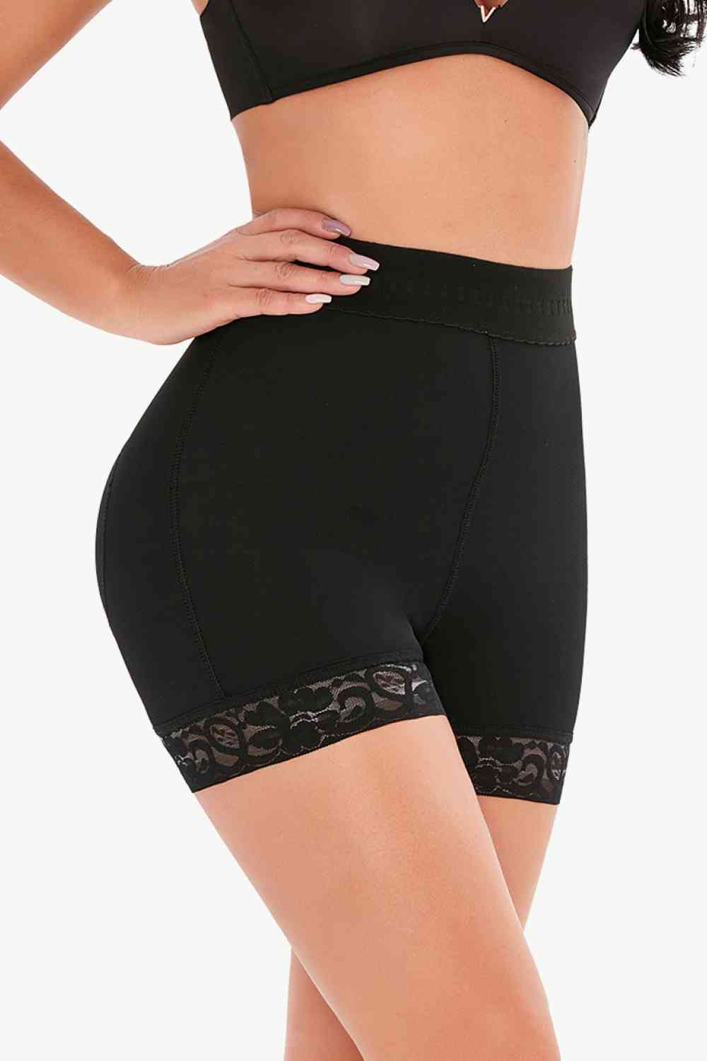 Full Size Pull-On Lace Trim Shaping Shorts – product image 3