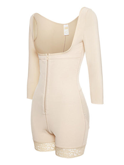 Full Size Zip Up Lace Detail Long Sleeve Shapewear – product image 12