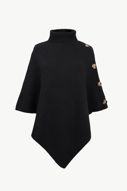 Turtleneck Buttoned Poncho – product image 14