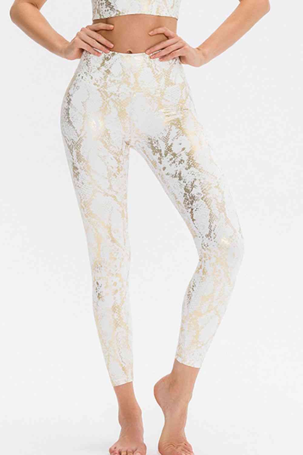 Animal Print Slim Fit Wide Waistband Long Sports Pants – product image 1