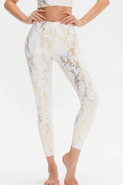 Animal Print Slim Fit Wide Waistband Long Sports Pants – product image 1