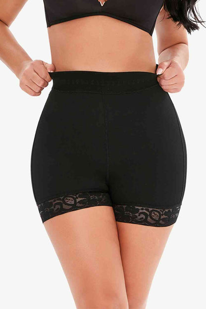 Full Size Pull-On Lace Trim Shaping Shorts – product image 1