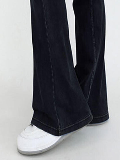 Wide Waistband Bootcut Jeans with Pockets – product image 8