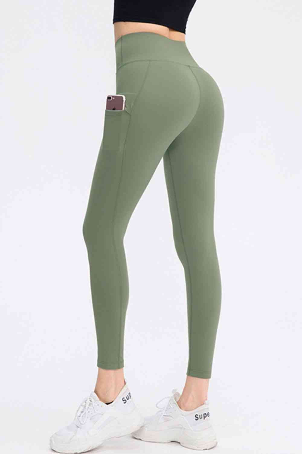 Wide Waistband Slim Fit Long Sports Pants with Pocket – product image 6