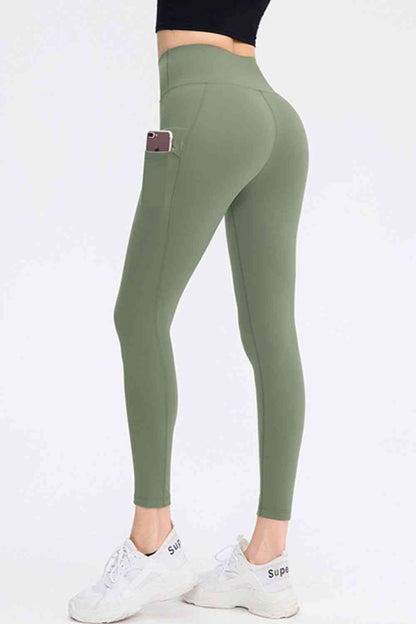 Wide Waistband Slim Fit Long Sports Pants with Pocket – product image 6