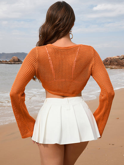 Openwork Long Sleeve Cover-Up – product image 2
