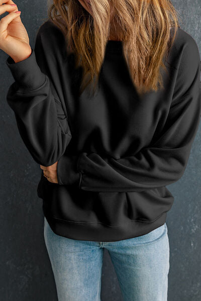 Round Neck Dropped Shoulder Sweatshirt – product image 2