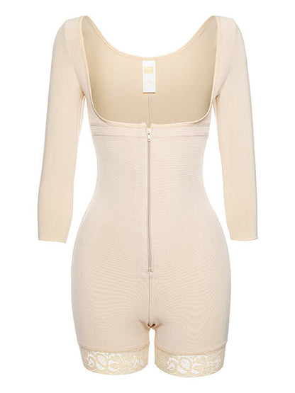 Full Size Zip Up Lace Detail Long Sleeve Shapewear – product image 11