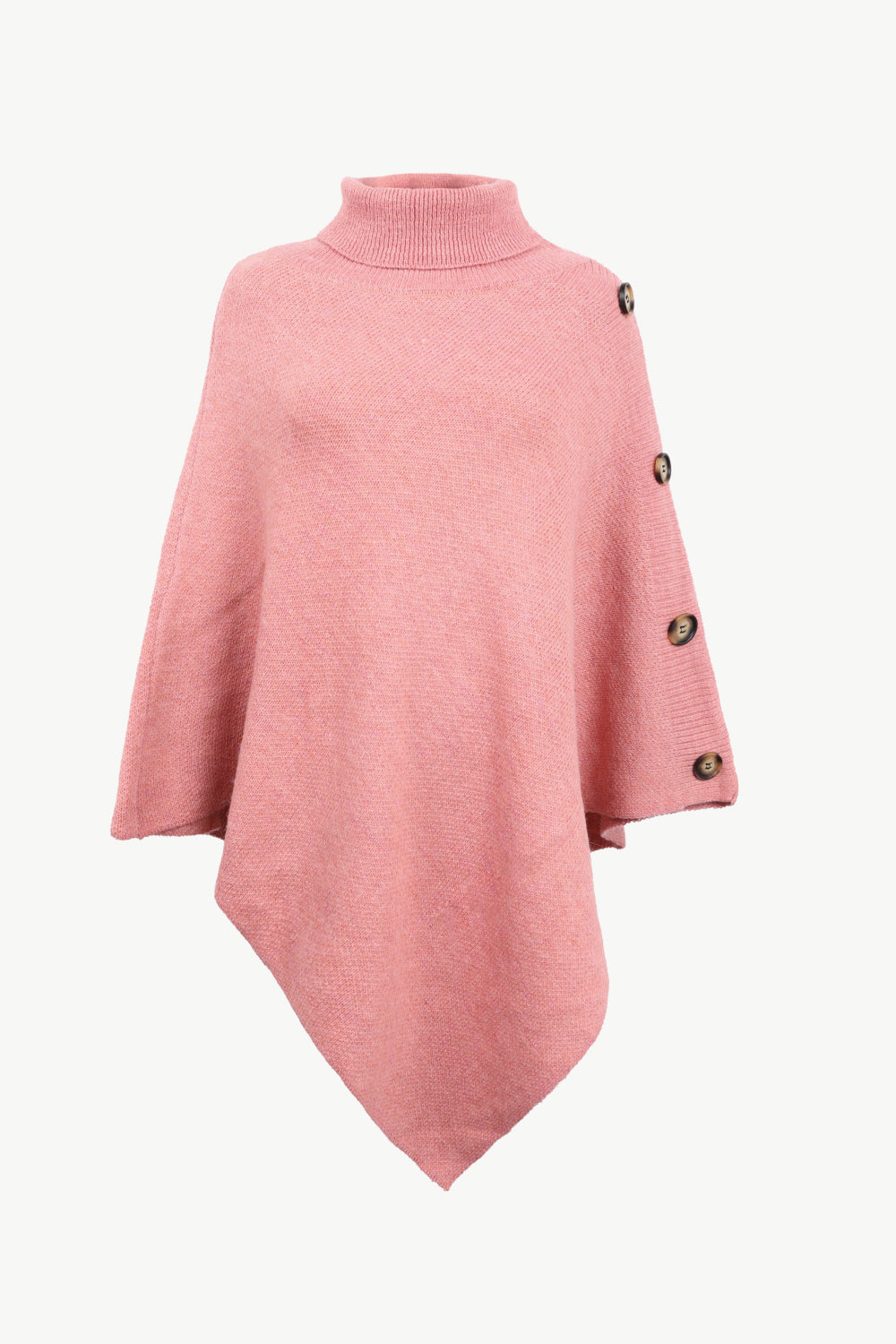 Turtleneck Buttoned Poncho – product image 5