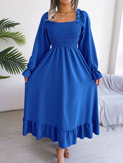 Smocked Square Neck Flounce Sleeve Dress – product image 27