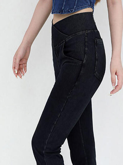 Wide Waistband Bootcut Jeans with Pockets – product image 9