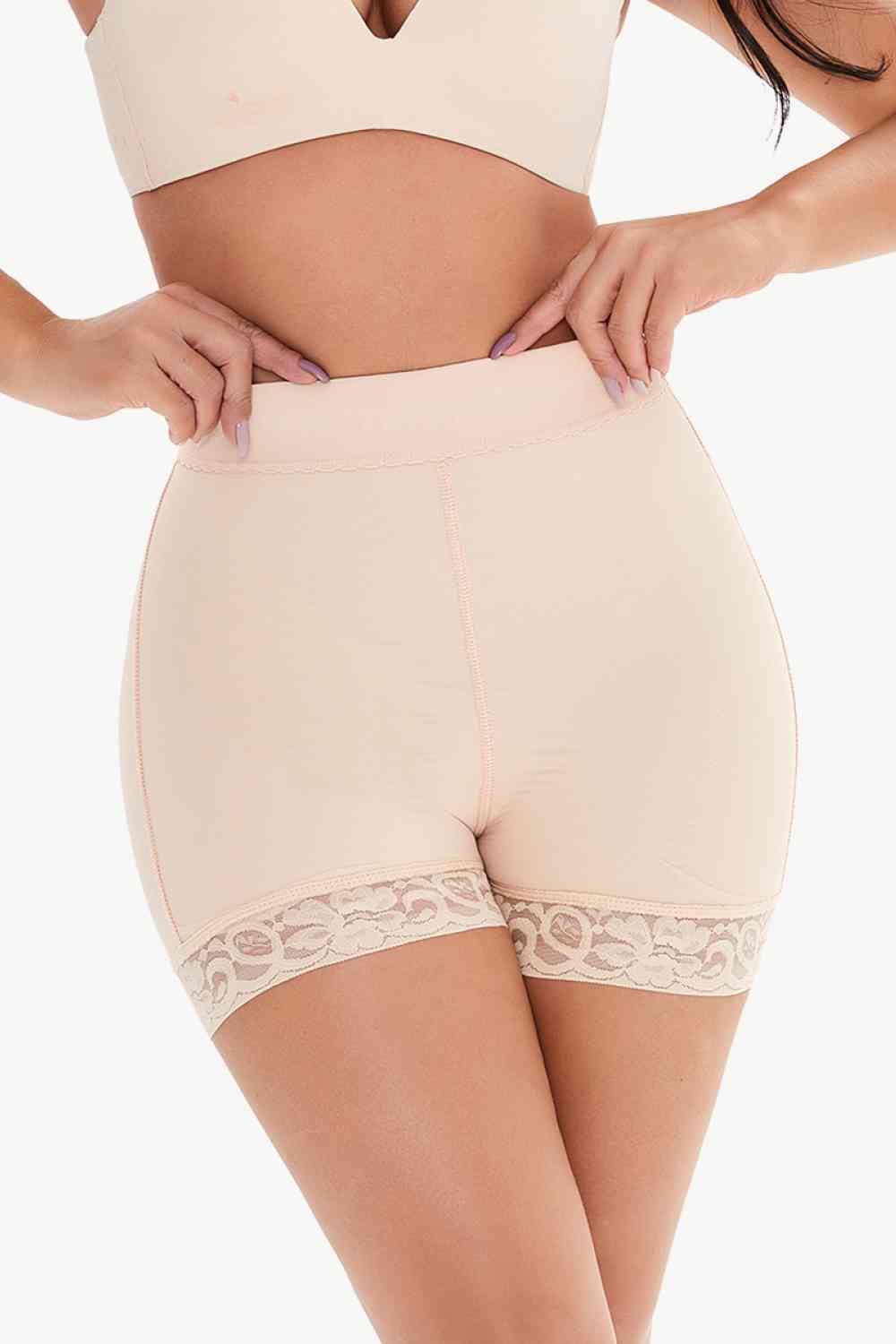 Full Size Pull-On Lace Trim Shaping Shorts – product image 5
