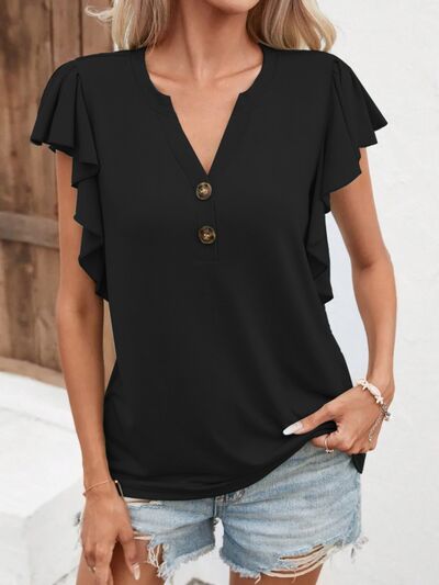 Notched Cap Sleeve T-Shirt – product image 10