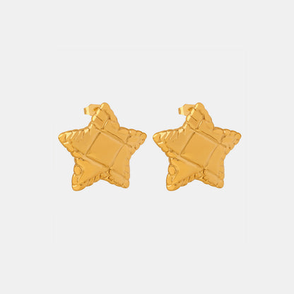 Titanium Steel Star Stud Earrings