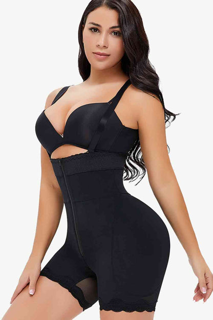 Full Size Spaghetti Strap Lace Trim Shaping Bodysuit – product image 1