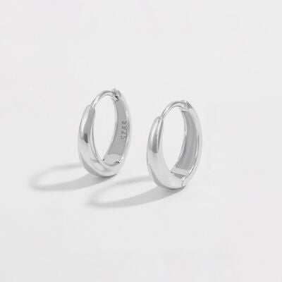 925 Sterling Silver Inlaid Zircon Huggie Earrings