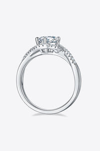1 Carat Moissanite 925 Sterling Silver Crisscross Ring