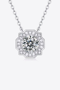 1 Carat Moissanite Flower Shape Pendant Chain Necklace