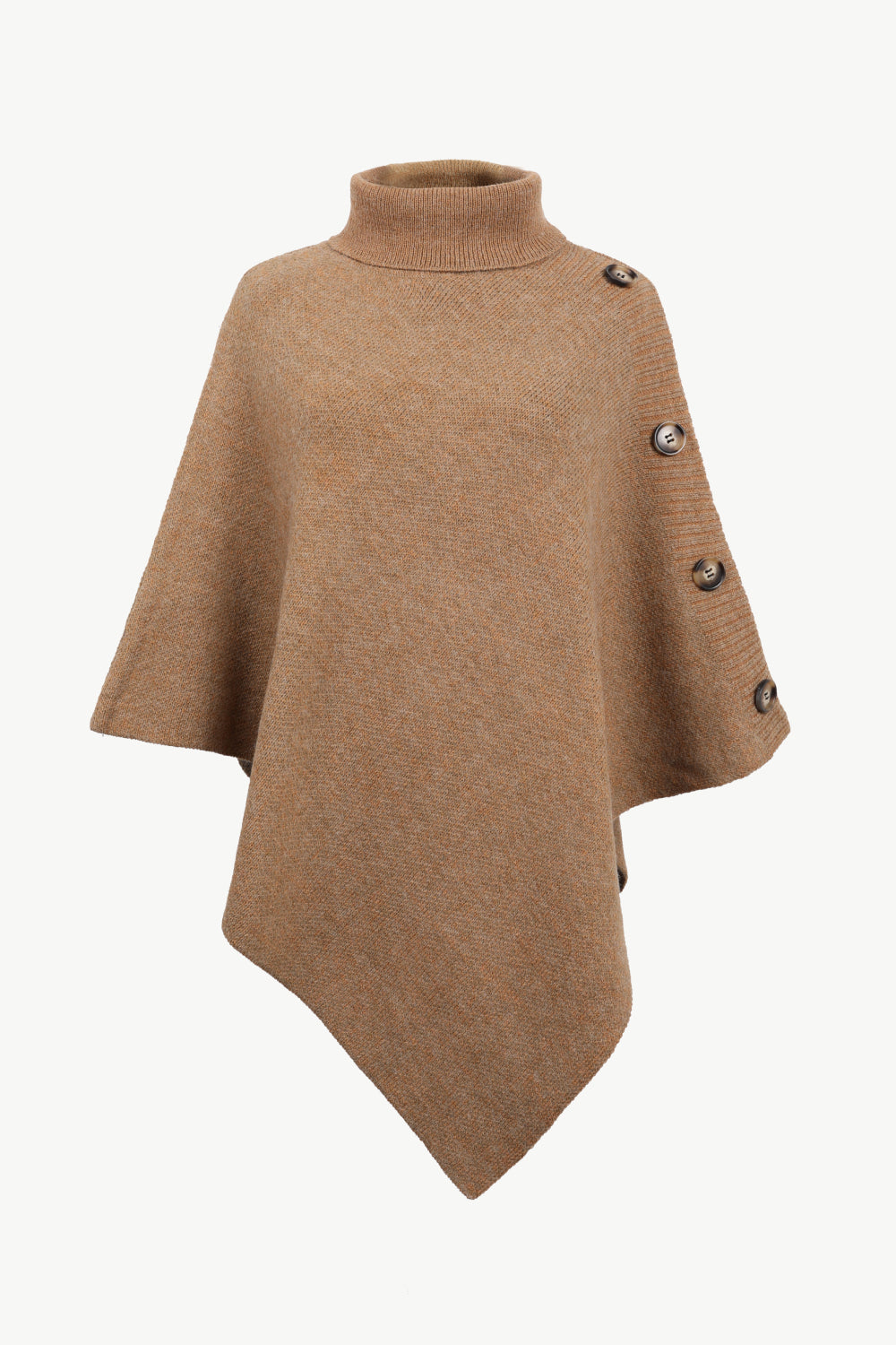 Turtleneck Buttoned Poncho – product image 4
