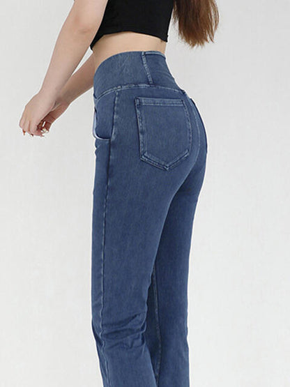 Wide Waistband Bootcut Jeans with Pockets – product image 6