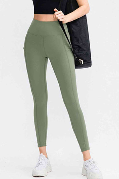 Wide Waistband Slim Fit Long Sports Pants with Pocket – product image 4
