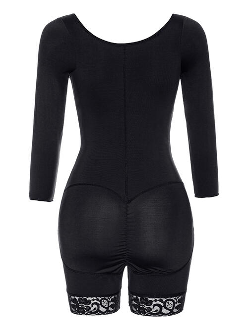 Full Size Zip Up Lace Detail Long Sleeve Shapewear – product image 6