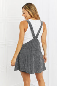 White Birch To The Park Full Size Overall Dress in Black